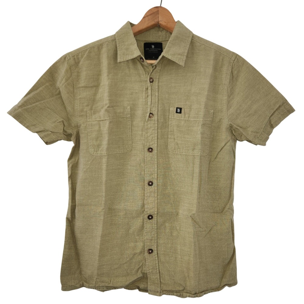 Junk Food Clothing‎ Green Cotton Button-Down Short Sleeve Shirt - Sz S